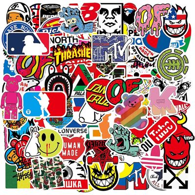 Unbranded 101pcs Skateboard Stickers Pack Non-repeat Cool Sticker Pack Waterproof Reusable Unbranded 101pcs Skateboard Stickers Pack Non-repeat Cool Sticker Pack Waterproof Reusable