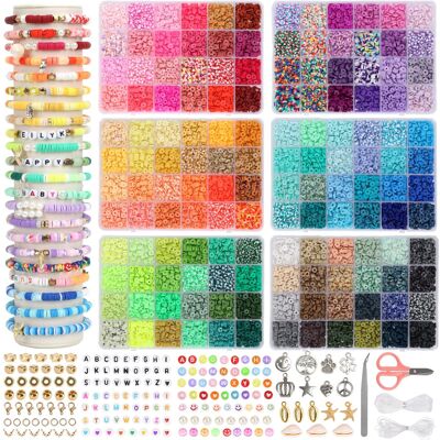 Veeki 15000pcs, 144 Colors Clay Beads, Charm Bracelet Making kit for Girls 8-12, Polym Veeki 15000pcs, 144 Colors Clay Beads, Charm Bracelet Making kit for Girls 8-12, Polym