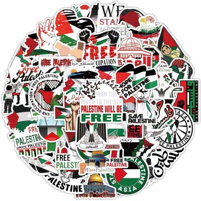 Unbranded 50Pcs Palestine Stickers Waterproof Decal Cartoon Graffiti Sticker for Water Bot Unbranded 50Pcs Palestine Stickers Waterproof Decal Cartoon Graffiti Sticker for Water Bot