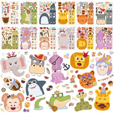 WALPLUS Make-a-face Sticker Make Your Own Animal Mix and Match Sticker Kids Party Favor WALPLUS Make-a-face Sticker Make Your Own Animal Mix and Match Sticker Kids Party Favor