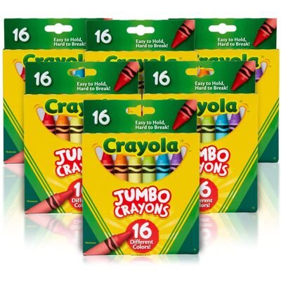 Crayola Jumbo Crayons Bulk, 6 Sets of 16 Large Crayons for Toddlers & Kids, Scho Crayola Jumbo Crayons Bulk, 6 Sets of 16 Large Crayons for Toddlers & Kids, Scho