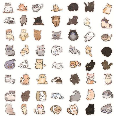 Unbranded (A) 60pcs Cat Sticker Cartoon Pattern Waterproof Adorable Decorative Water Bottl Unbranded (A) 60pcs Cat Sticker Cartoon Pattern Waterproof Adorable Decorative Water Bottl