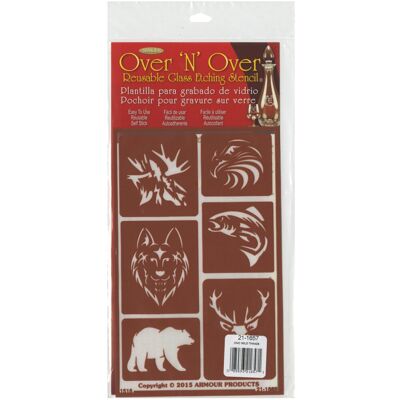 Tepe Armour Products 21-1657 Over N Over Glass Etching Stencil, 5-Inch by 8-Inch, Wil Tepe Armour Products 21-1657 Over N Over Glass Etching Stencil, 5-Inch by 8-Inch, Wil