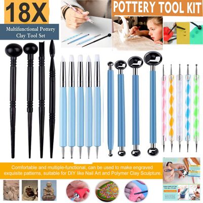 Ezi-Tech 18pcs Professional Polymer Clay Sculpting Tool Pottery Models Art Set Ezi-Tech 18pcs Professional Polymer Clay Sculpting Tool Pottery Models Art Set