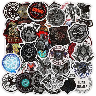 konhill (As show, One size) 100 Pieces Viking Stickers Vinyl Viking Pirate Theme Decals konhill (As show, One size) 100 Pieces Viking Stickers Vinyl Viking Pirate Theme Decals
