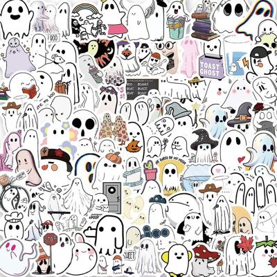 konhill (As show, One size) 100pcs Funny Ghost Stickers,halloween Stickers,vinyl Waterpr konhill (As show, One size) 100pcs Funny Ghost Stickers,halloween Stickers,vinyl Waterpr