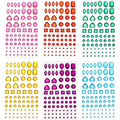 Kricely (As show, One size) 6 Sheets Decorative Acrylic Crystal Stickers Handmade DIY 3D Kricely (As show, One size) 6 Sheets Decorative Acrylic Crystal Stickers Handmade DIY 3D