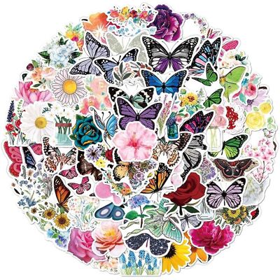 konhill (As show, One size) 100pcs Flower Butterfly Decalsgirls Kids, Cute Aesthetic Wa konhill (As show, One size) 100pcs Flower Butterfly Decalsgirls Kids, Cute Aesthetic Wa