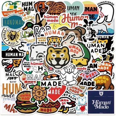 Unbranded (MULTICOLOR) 50Pcs Cool Fashion H-Human M-Made Stickers Nigo DIY Stickers Scrap Unbranded (MULTICOLOR) 50Pcs Cool Fashion H-Human M-Made Stickers Nigo DIY Stickers Scrap