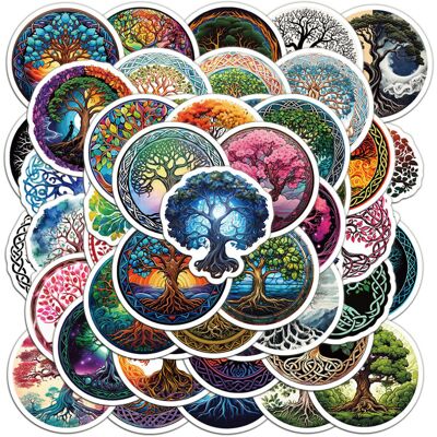 Unbranded (MULTICOLOR) 50Pcs Tree of Life Graffiti Stickers Tree Totem DIY Stickers Scrapb Unbranded (MULTICOLOR) 50Pcs Tree of Life Graffiti Stickers Tree Totem DIY Stickers Scrapb