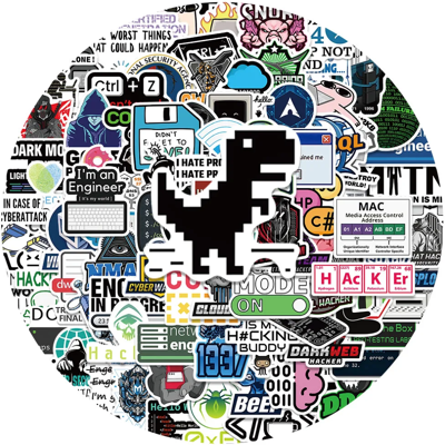 Unbranded (MULTICOLOR) 100Pcs Funny Network Hacker Programming Stickers Fun Cartoon IT Eng Unbranded (MULTICOLOR) 100Pcs Funny Network Hacker Programming Stickers Fun Cartoon IT Eng
