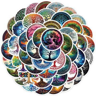 Unbranded (MULTICOLOR) 50PCS Tree Of Life Stickers Tree Totem DIY Sticker Scrapbooking Pho Unbranded (MULTICOLOR) 50PCS Tree Of Life Stickers Tree Totem DIY Sticker Scrapbooking Pho