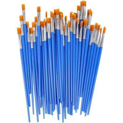 Torribaly Paint Brushes Set 50 Pcs Kids Nylon Flat Hair Small Oil Watercolor Artist Painti Torribaly Paint Brushes Set 50 Pcs Kids Nylon Flat Hair Small Oil Watercolor Artist Painti