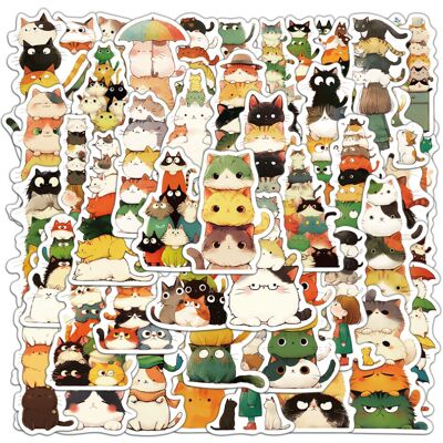 Unbranded (MULTICOLOR) 50Pcs Cute Naughty Cats Stacked Arhats Cat Stickers DIY Stickers Sc Unbranded (MULTICOLOR) 50Pcs Cute Naughty Cats Stacked Arhats Cat Stickers DIY Stickers Sc