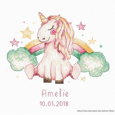 Lucas Luca-S Unicorn Rainbow Cross Stitch Kit - 15x14.5cm Lucas Luca-S Unicorn Rainbow Cross Stitch Kit - 15x14.5cm