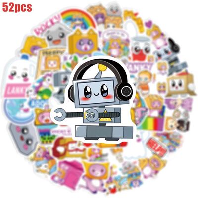 Unbranded 52pcs Lankybox Cartoon Sticker Waterproof Reusable Graffiti Kids Luggage Decor Unbranded 52pcs Lankybox Cartoon Sticker Waterproof Reusable Graffiti Kids Luggage Decor