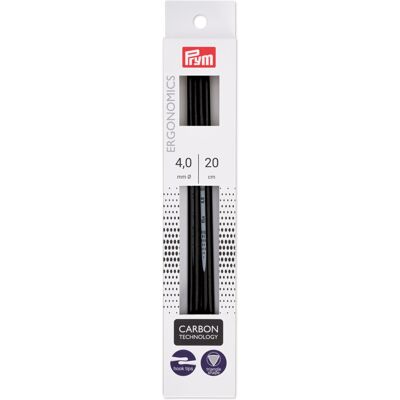 Prym Ergonomics 8 Double Point Knitting Needles Carbon 4.0mm 5 Count Prym Ergonomics 8 Double Point Knitting Needles Carbon 4.0mm 5 Count