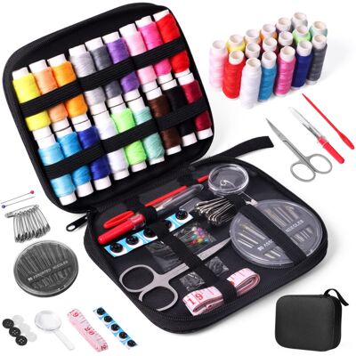 JUNING Sewing Kit with Case Portable Sewing Supplies for Home Traveler, Adults, JUNING Sewing Kit with Case Portable Sewing Supplies for Home Traveler, Adults,