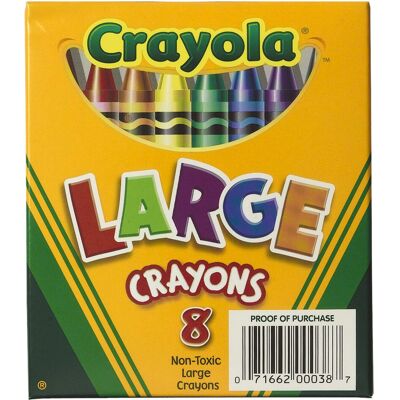 Crayola 520080 Large Crayons, Tuck Box, 8 Colors/Box Crayola 520080 Large Crayons, Tuck Box, 8 Colors/Box