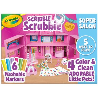 Crayola Scribble Scrubbie Pets Super Salon Color Paint & Wash Toy Gift for Ki Crayola Scribble Scrubbie Pets Super Salon Color Paint & Wash Toy Gift for Ki