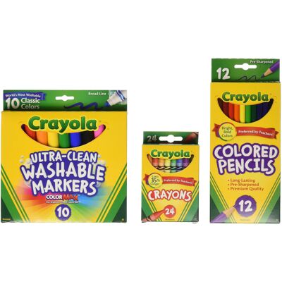 Crayola Back To School Supplies Grades 3-5 Ages 7 8 9 10 Contains 24 Crayo Crayola Back To School Supplies Grades 3-5 Ages 7 8 9 10 Contains 24 Crayo