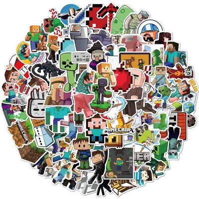 Unbranded Fun And 100pcs Playful Minecraft Game Stickers Waterproof Luggage Notebooks For Unbranded Fun And 100pcs Playful Minecraft Game Stickers Waterproof Luggage Notebooks For