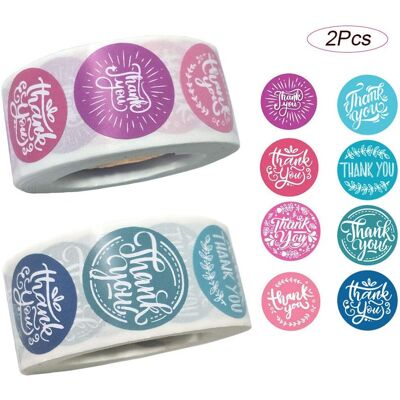Gogerstar 2 Roll Thank You Labels, Round Baking Sticker, Round Handmade Adhesive Stickers, Gogerstar 2 Roll Thank You Labels, Round Baking Sticker, Round Handmade Adhesive Stickers,