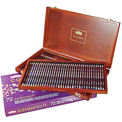 Derwent Coloursoft Colouring Pencils, Drawing & Writing, Set Of 72 In Wooden Gif Derwent Coloursoft Colouring Pencils, Drawing & Writing, Set Of 72 In Wooden Gif