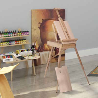 HOMCOM Wooden Art Easel - Portable Folding Tripod - Art Type HOMCOM Wooden Art Easel - Portable Folding Tripod - Art Type