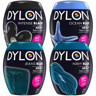 Dylon Fabric Dye Pod Multipack – Black, Navy, Jeans & Ocean Blue Dylon Fabric Dye Pod Multipack – Black, Navy, Jeans & Ocean Blue