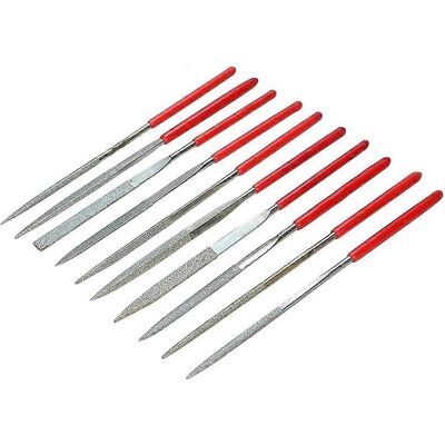 Unbranded (As show, One size) 10 Pcs Assorted Mini Diamond Needle Files in 2x100mm Shank, Unbranded (As show, One size) 10 Pcs Assorted Mini Diamond Needle Files in 2x100mm Shank,