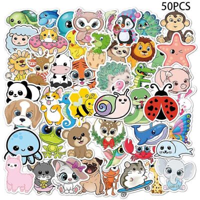 Unbranded (As show, One size) 50 Pack Laptop Sticker and Nature Cute Cartoon Graffiti Wate Unbranded (As show, One size) 50 Pack Laptop Sticker and Nature Cute Cartoon Graffiti Wate