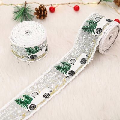 Unbranded (As show, One size) 2 Rolls 5 x 500cm Burlap Wired Ribbon Christmas Wrapping Rib Unbranded (As show, One size) 2 Rolls 5 x 500cm Burlap Wired Ribbon Christmas Wrapping Rib