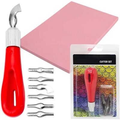 Unbranded (1 eraser plus 1 tool, One size) Rubber Carving Blocks with Cutter Tool, Carving Unbranded (1 eraser plus 1 tool, One size) Rubber Carving Blocks with Cutter Tool, Carving