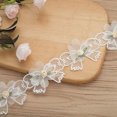 Unbranded (E, One size) 1 Yard Rose Flower Embroidery Lace Trim Ribbon Pearl Beaded DIY Se Unbranded (E, One size) 1 Yard Rose Flower Embroidery Lace Trim Ribbon Pearl Beaded DIY Se