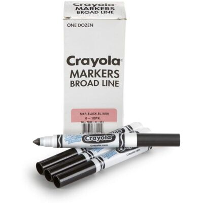 Crayola - Washable Markers - Black - 12ct - Markers Crayola - Washable Markers - Black - 12ct - Markers