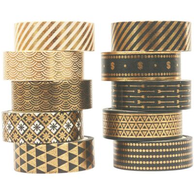 Typecat 10 Rolls Foil Washi Tape Set Paper Scrapbooking Adhesive Masking DIY Typecat 10 Rolls Foil Washi Tape Set Paper Scrapbooking Adhesive Masking DIY