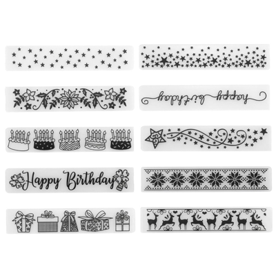 Saudism 10Pcs 15X3cm Flower Leaf Star Plastic Embossing Folder DIY Craft Template Molds Saudism 10Pcs 15X3cm Flower Leaf Star Plastic Embossing Folder DIY Craft Template Molds