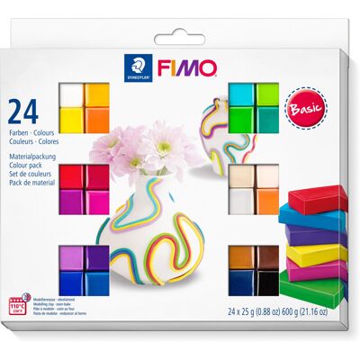 STAEDTLER 8023 C24-1 FIMO Soft Oven Hardening Polymer Modelling Clay - Basic Ass STAEDTLER 8023 C24-1 FIMO Soft Oven Hardening Polymer Modelling Clay - Basic Ass