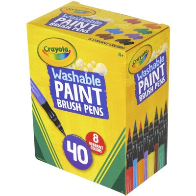 Crayola Washable Paint Brush Pens 8 Assorted Colors Sold as 1 Box 40 Each per Bo Crayola Washable Paint Brush Pens 8 Assorted Colors Sold as 1 Box 40 Each per Bo