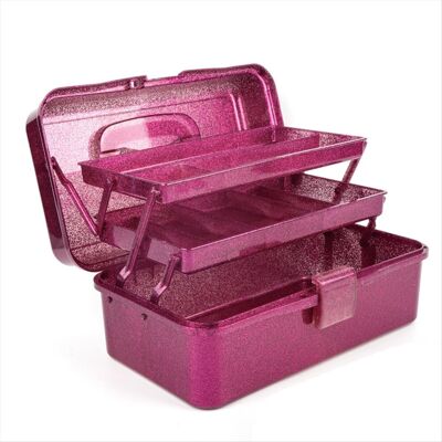 merkloos Glitter Pink & Craft Tool Storage Box, Stackable Carry Tackle Box merkloos Glitter Pink & Craft Tool Storage Box, Stackable Carry Tackle Box