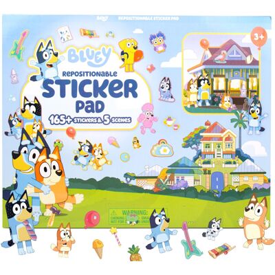 Bluey Repositionable Sticker Pad Over 165 Removable Stickers & 5 Play Scenes Jum Bluey Repositionable Sticker Pad Over 165 Removable Stickers & 5 Play Scenes Jum