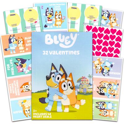 Nickelodeon Bluey Valentines Day Cards Super Set - Bundle Includes 32 Bluey Valentines with Nickelodeon Bluey Valentines Day Cards Super Set - Bundle Includes 32 Bluey Valentines with