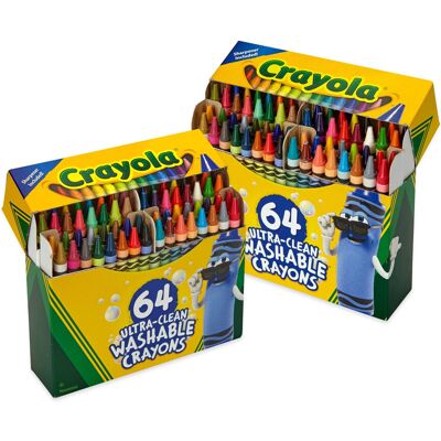 Crayola Washable Crayons - 64ct (2 Boxes) Bulk Crayons for Kids Crayon Set Color Crayola Washable Crayons - 64ct (2 Boxes) Bulk Crayons for Kids Crayon Set Color