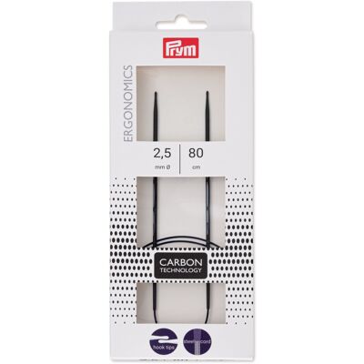 Prym 215 301 Ergonomic Carbon Knitting Needle - 2.5/80 - Black - Knitting Needle Prym 215 301 Ergonomic Carbon Knitting Needle - 2.5/80 - Black - Knitting Needle