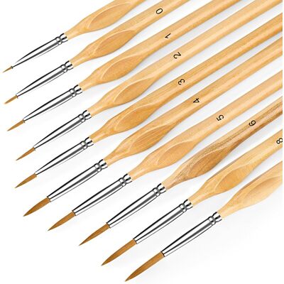 Unbranded 10pcs Fine Paint Brushes, Detail Paint Brushes, with Triangular Handles, for Fin Unbranded 10pcs Fine Paint Brushes, Detail Paint Brushes, with Triangular Handles, for Fin