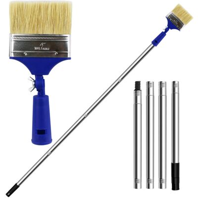 HeaHap 4 inch Paint Brush with Extended Detachable Pole, Bristle Brush for Surface Clea HeaHap 4 inch Paint Brush with Extended Detachable Pole, Bristle Brush for Surface Clea
