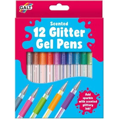 Galt 12 Glitter Gel Pens - Childrens Scented Colourful Metallic Gel Pens Kit, Ar Galt 12 Glitter Gel Pens - Childrens Scented Colourful Metallic Gel Pens Kit, Ar