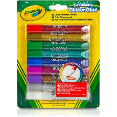 CRAYOLA Washable Glitter Glue - Assorted Colours (Pack of 9) Add Some Extra Sp CRAYOLA Washable Glitter Glue - Assorted Colours (Pack of 9) Add Some Extra Sp