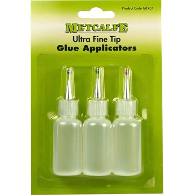 Metcalfe Ultra Fine Tip Glue 3 Applicator Bottles For OO N Gauge Card Kits MT907 Metcalfe Ultra Fine Tip Glue 3 Applicator Bottles For OO N Gauge Card Kits MT907